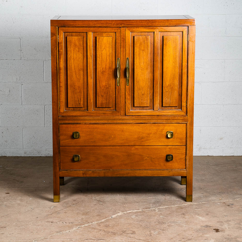 Mid Century Modern Dresser Highboy 4 Drawer Stanley Walnut Broyhill High Danish - Image 2