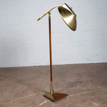 Mid Century Modern Floor Lamp Light MCM Brass Gold Gerald Thurston Lightolier NM