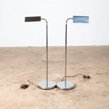 Mid Century Modern Floor Lamp Set Pair Pharmacy Chrome light Set 2 Adjustable