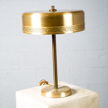 Mid Century Modern Table Lamp Chief Brass Desk Metal Light Round Gold Vitrika