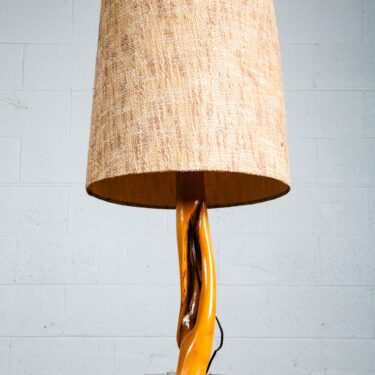 Mid Century Modern Live Edge Lamp Driftwood Side End Table Light Round Vintage