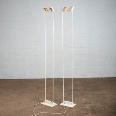 Mid Century Modern Floor Lamp White Adjustable Post Modern Halogen 2 Light