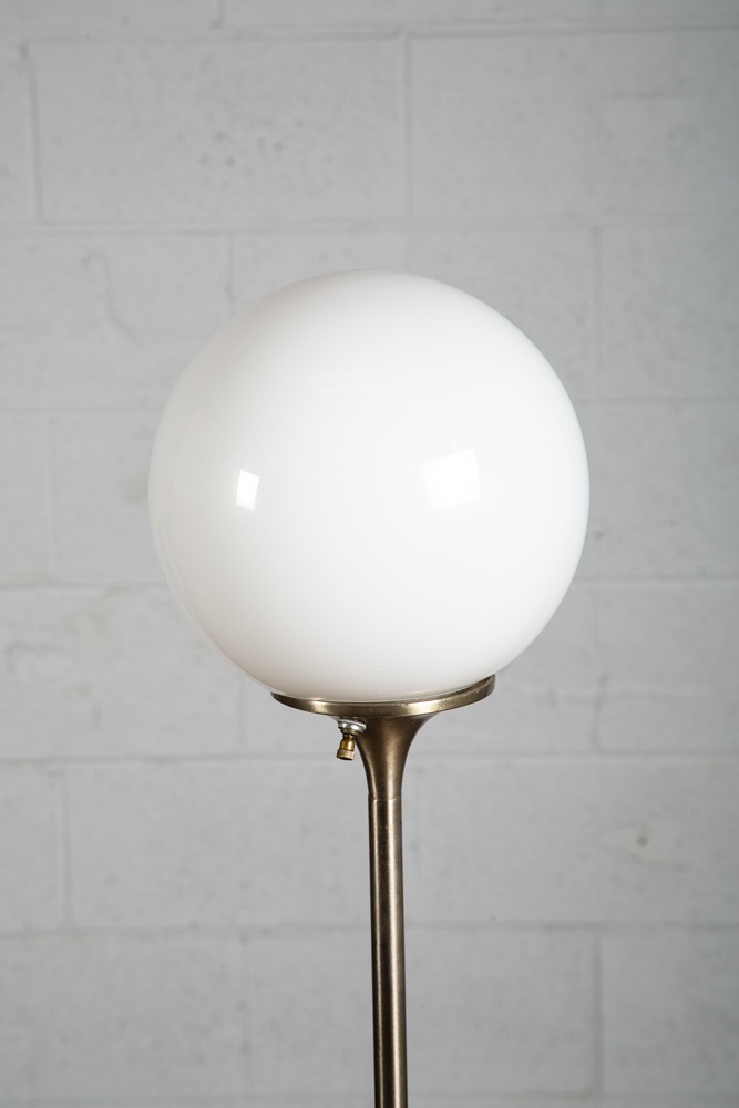 Mid Century Modern Floor Lamp Laurel Orb Round Lighting MCM Brass Silver Vintage - Image 4