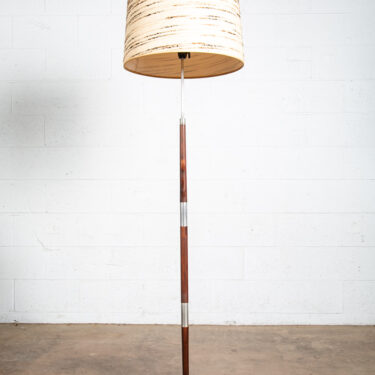 Mid Century Danish Modern Floor Lamp Light Round Tall Rosewood Vintage Shade Mcm