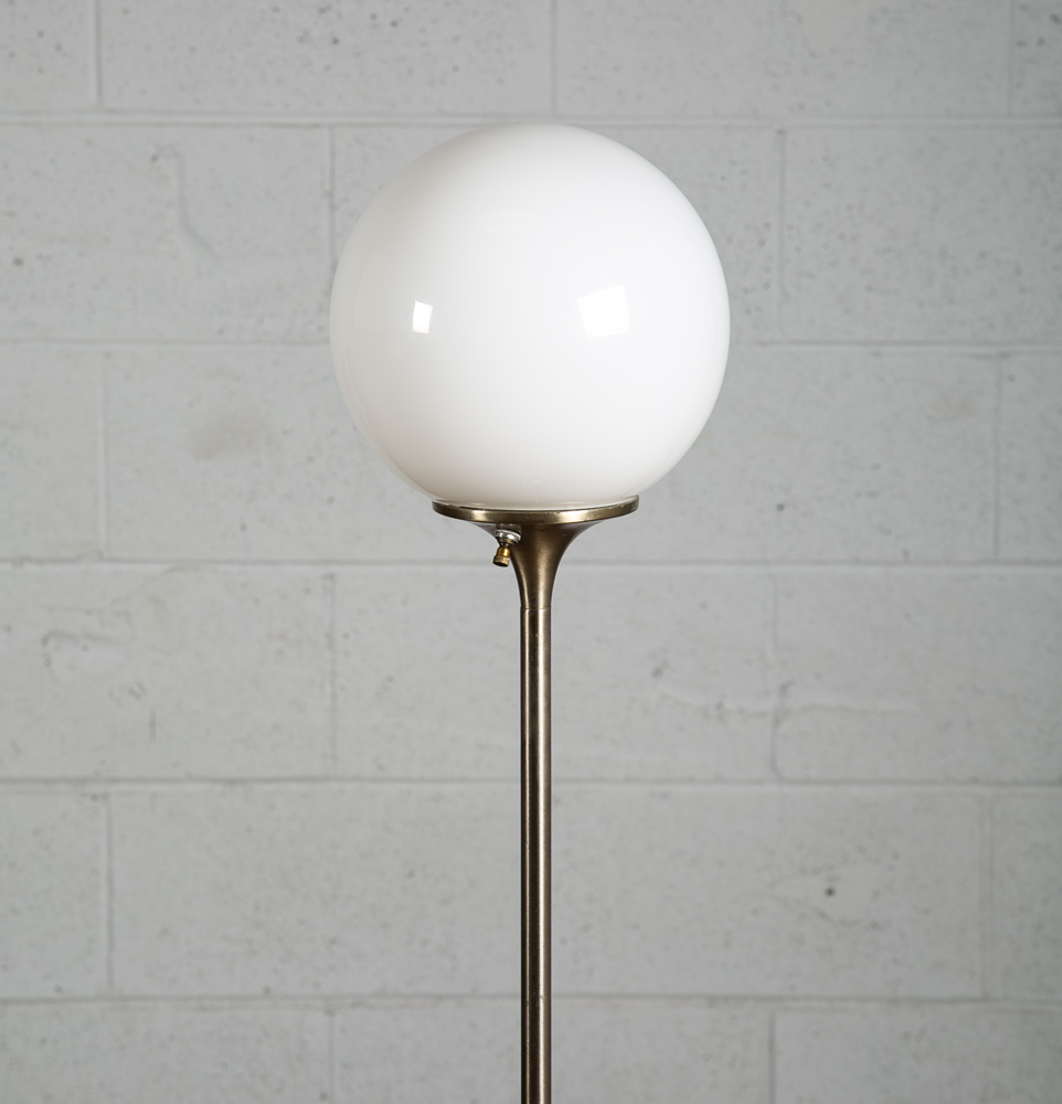 Mid Century Modern Floor Lamp Laurel Orb Round Lighting MCM Brass Silver Vintage - Image 9