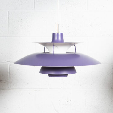 Mid Century Danish Modern Pendant Lamp Purple Light PH5 Poul Henningsen Poulsen