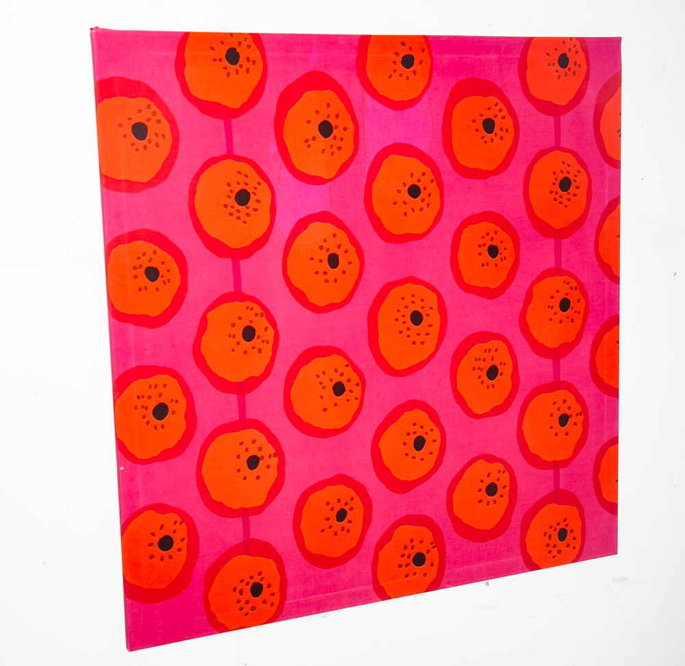 Mid Century Modern Tapestry Wall Hanging Marimekko 1964 Abstract Karhunkukka 50" - Image 3