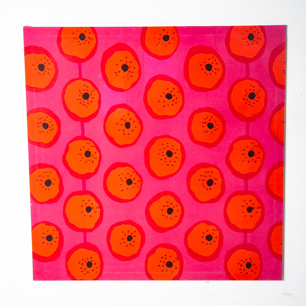 Mid Century Modern Tapestry Wall Hanging Marimekko 1964 Abstract Karhunkukka 50" - Image 10