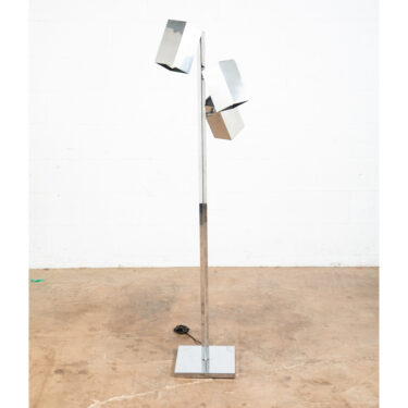 Mid Century Modern Floor Lamp Koch Lowy OMI 3 light Chrome Silver Cubist Tested