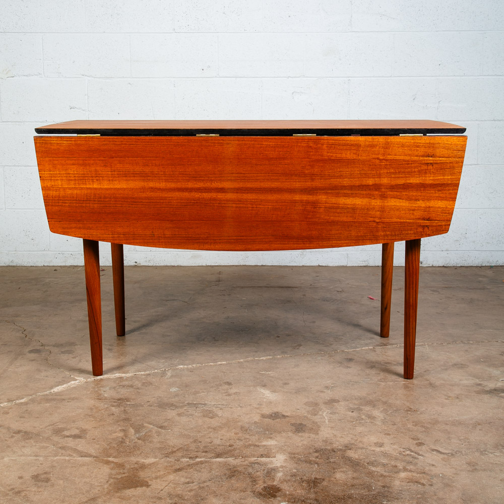 Mid Century Modern Dining Table Drop Leaf Teak Danish Restored Square Denmark NM - Image 4