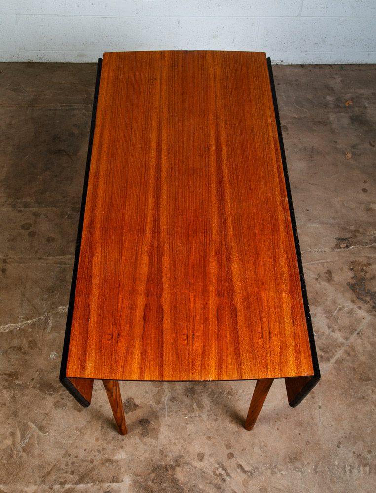 Mid Century Modern Dining Table Drop Leaf Teak Danish Restored Square Denmark NM - Image 3