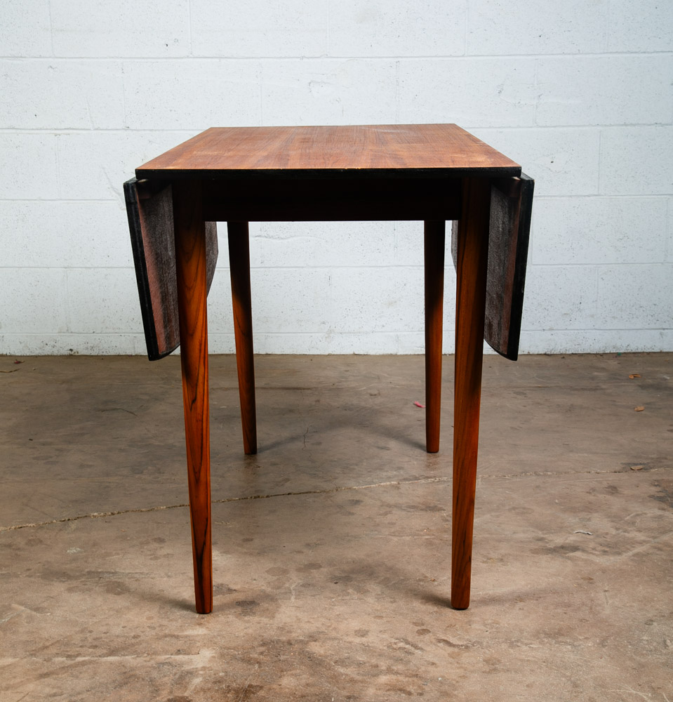 Mid Century Modern Dining Table Drop Leaf Teak Danish Restored Square Denmark NM - Image 6