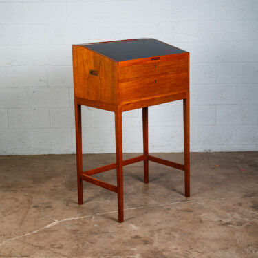 Mid Century Danish Modern Desk Podium Teak 2 Drawer Langkilde Standing Denmark