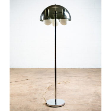Mid century Modern Floor Lamp Chrome Mushroom Smoked Lucite Vintage Working Mcm