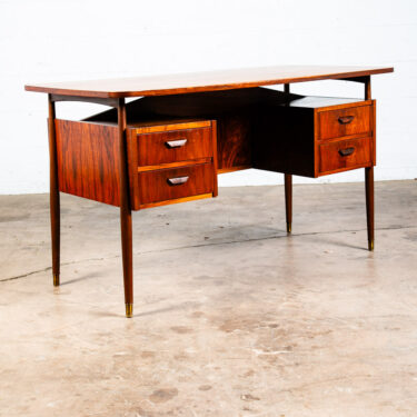 Mid Century Danish Modern Desk Floating 4 Drawer Tibergaard Nielsen Teak Wood