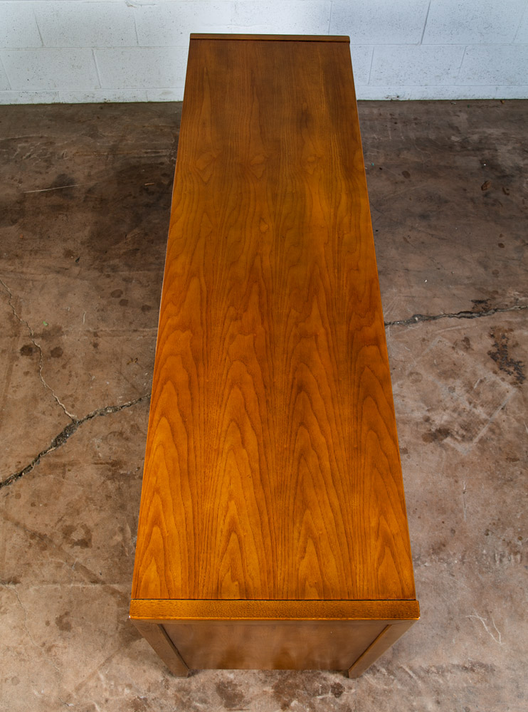 Mid Century Modern Dresser Credenza Thomasville Wide 9 Drawer Walnut Cane Mcm - Image 3