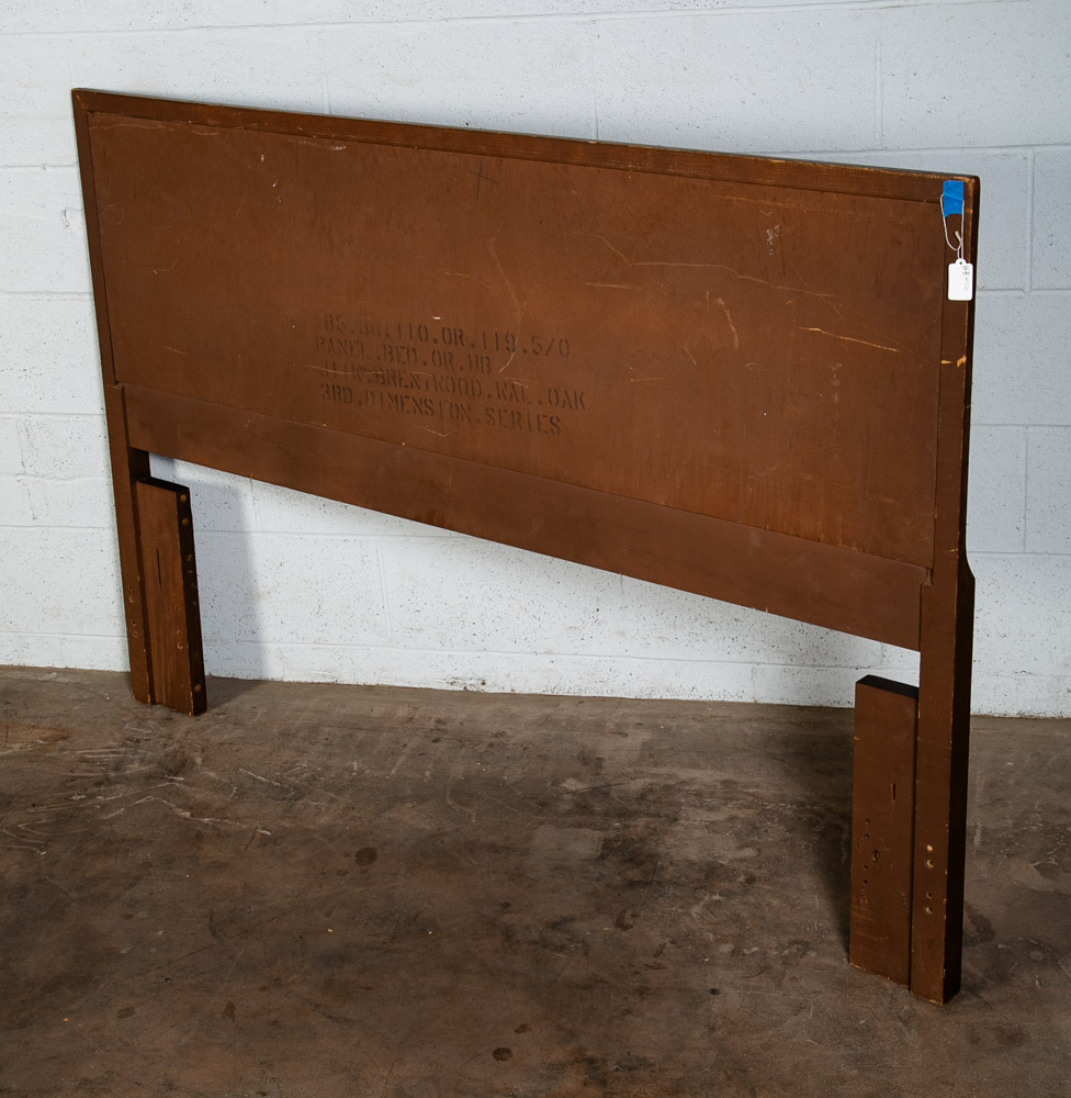 Mid Century Modern Headboard Bed Frame Full Size Mcm Oak Walnut Brown Vintage - Image 10