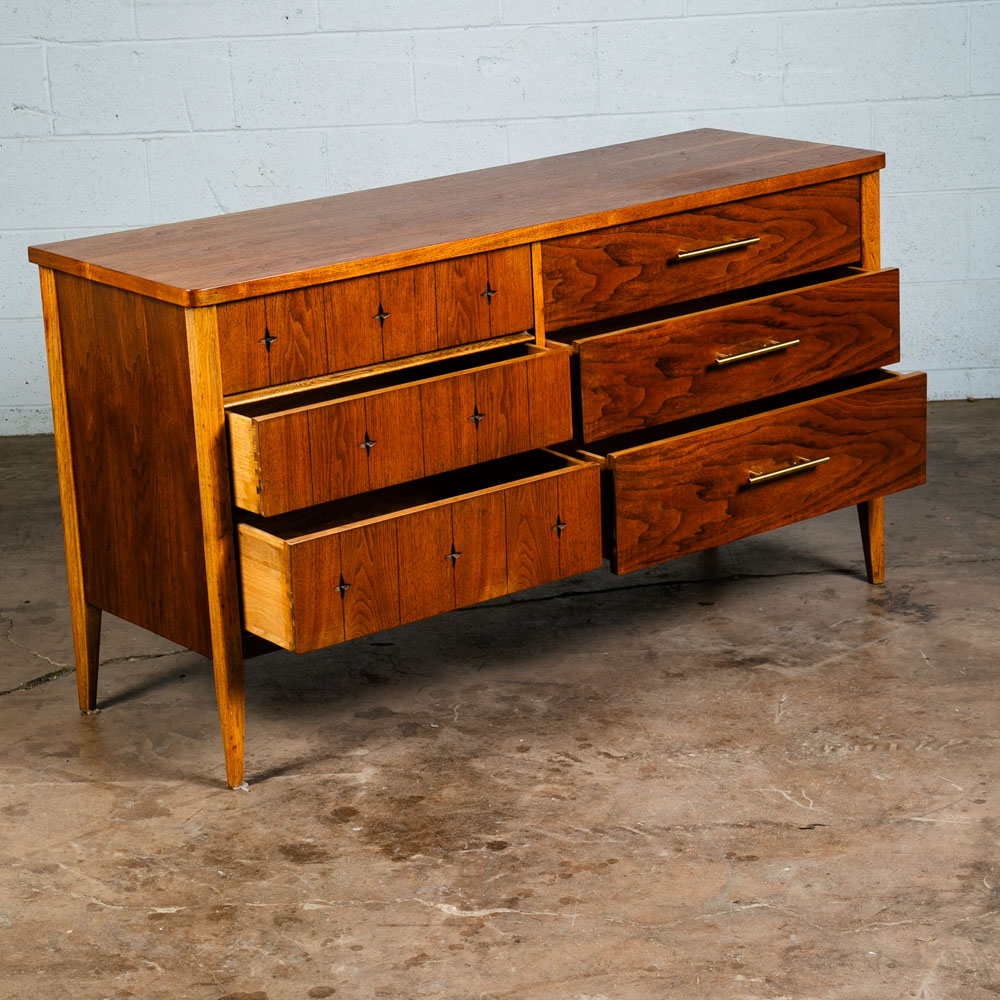 Mid Century Modern Dresser Credenza Broyhill Saga 6 Drawer Star Brazilia Danish - Image 3