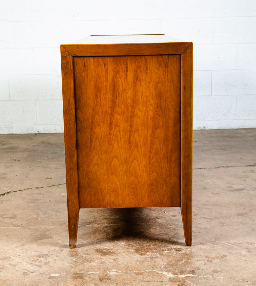Mid Century Modern Dresser Credenza Thomasville Wide 9 Drawer Walnut Cane Mcm - Image 4