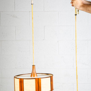 Mid Century Modern Hanging Lamp Wall Sconce Pull Down Counter Weight Light 60s
