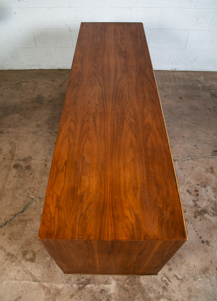 Mid Century Modern Dresser Credenza BP John Metal 9 Drawer Walnut Vintage Mcm NM - Image 8