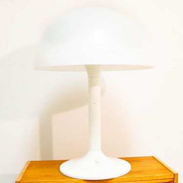 Mid Century Modern Table Lamp White Dome Mushroom Desk Light Mcm Danish Design