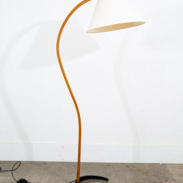 Mid Century Modern Floor Lamp Caprani Bentwood Shade MCM Brown Danish Vintage
