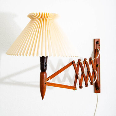 Mid Century Modern Sconce Lamp Wall Solid Teak Scissor Light Le Klint Vintage NM