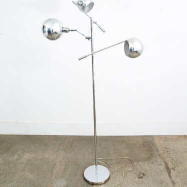 Mid Century Modern Floor Lamp Robert Sonneman 3 light Chrome Silver Adjustable