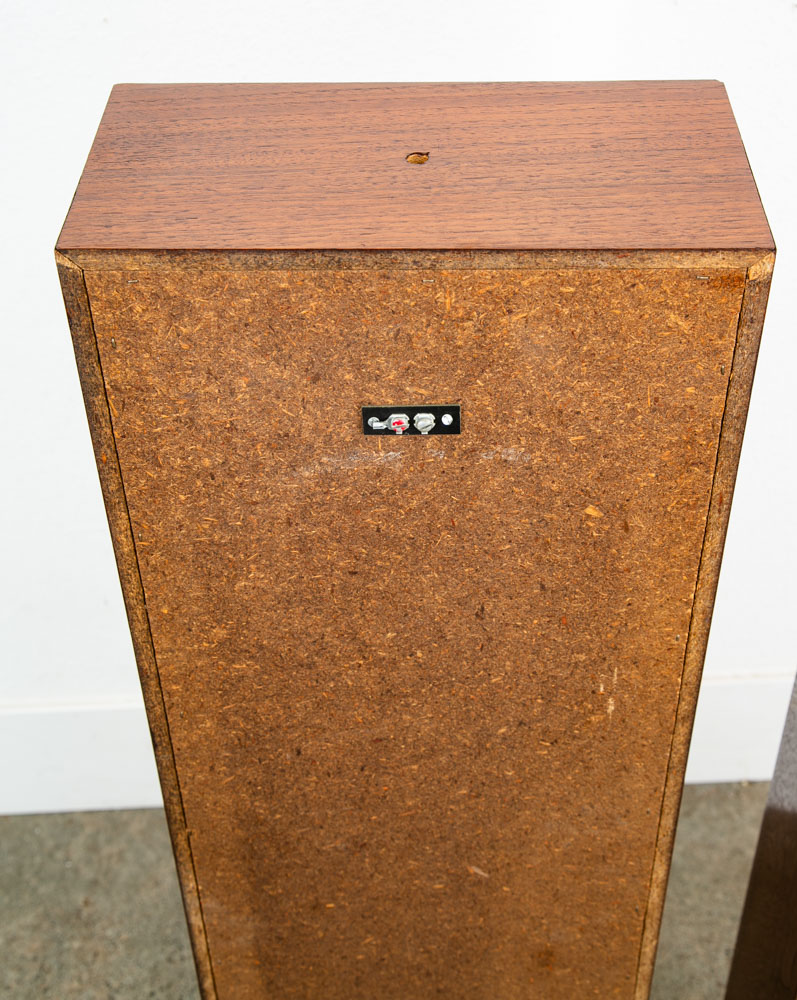 Mid Century Modern Speakers Tall Thin Walnut Wood Oiled Mcm Vintage Custom White - Image 6