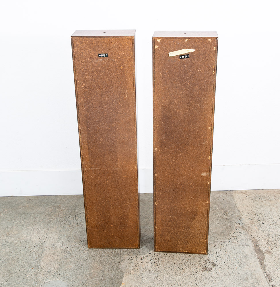 Mid Century Modern Speakers Tall Thin Walnut Wood Oiled Mcm Vintage Custom White - Image 5