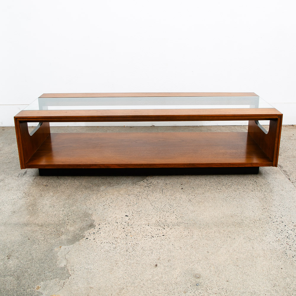 Mid Century Modern Coffee Table Walnut Glass Lane Long Cocktail Surfboard Mcm - Image 7