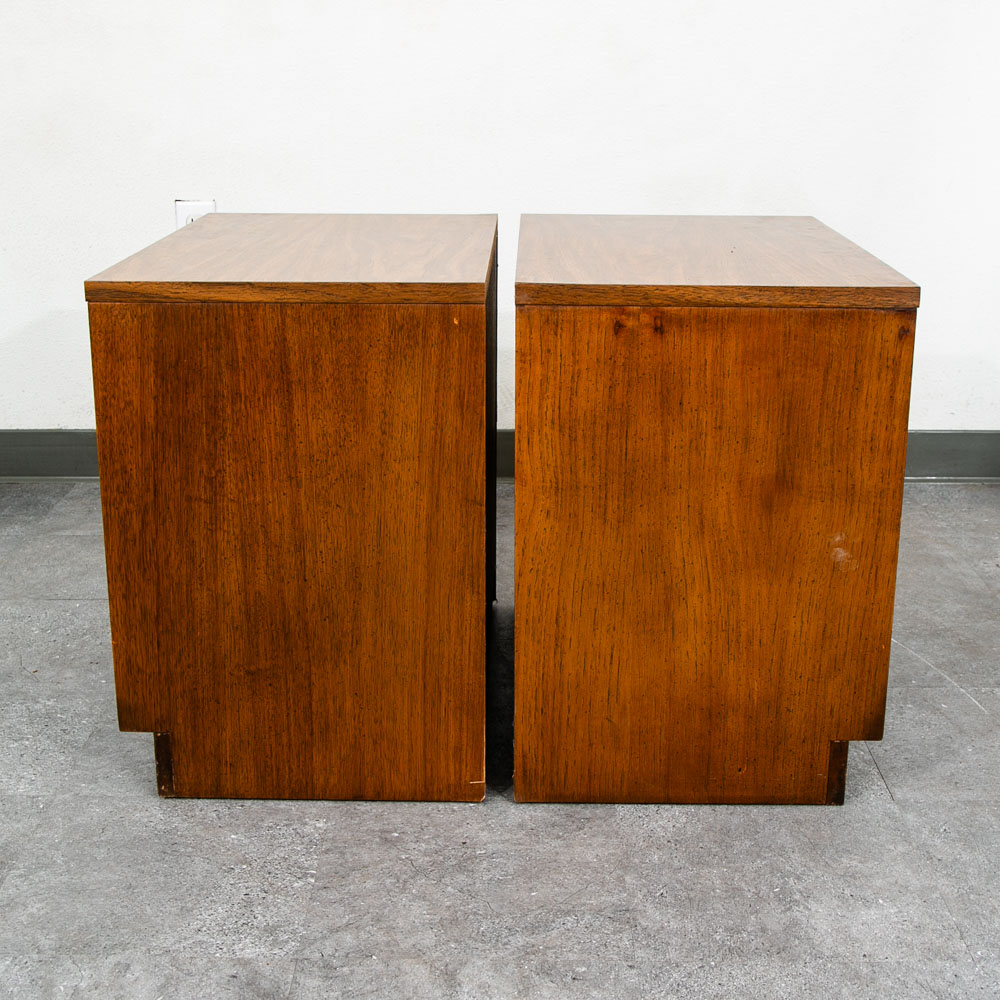 Mid Century Modern Nightstands End Side Tables Morris California Walnut Drawer M - Image 3