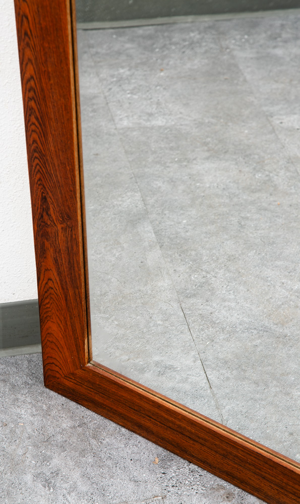 Mid Century Danish Modern Mirror Wall Hanging Bathroom Rectangle Solid Rosewood - Image 7