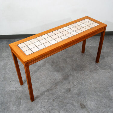 Mid Century Danish Modern End Table Side Entryway Console Wide Tile Teak Wood