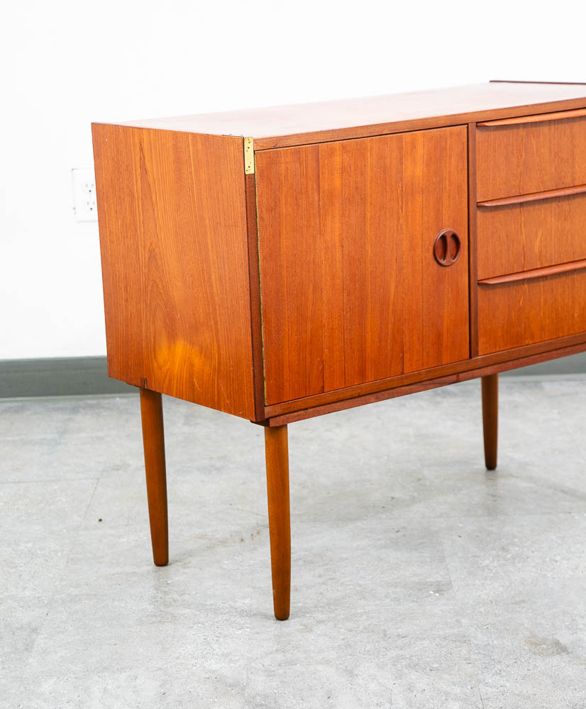 Mid Century Danish Modern End Table Side Entryway Teak 3 Drawers Wood Cabinet - Image 6