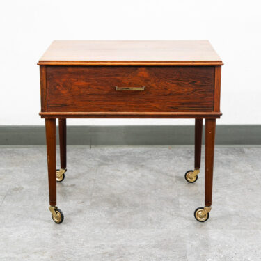 Mid Century Danish Modern Sewing Table Cart Sewing Rosewood Rolling Drawer Craft
