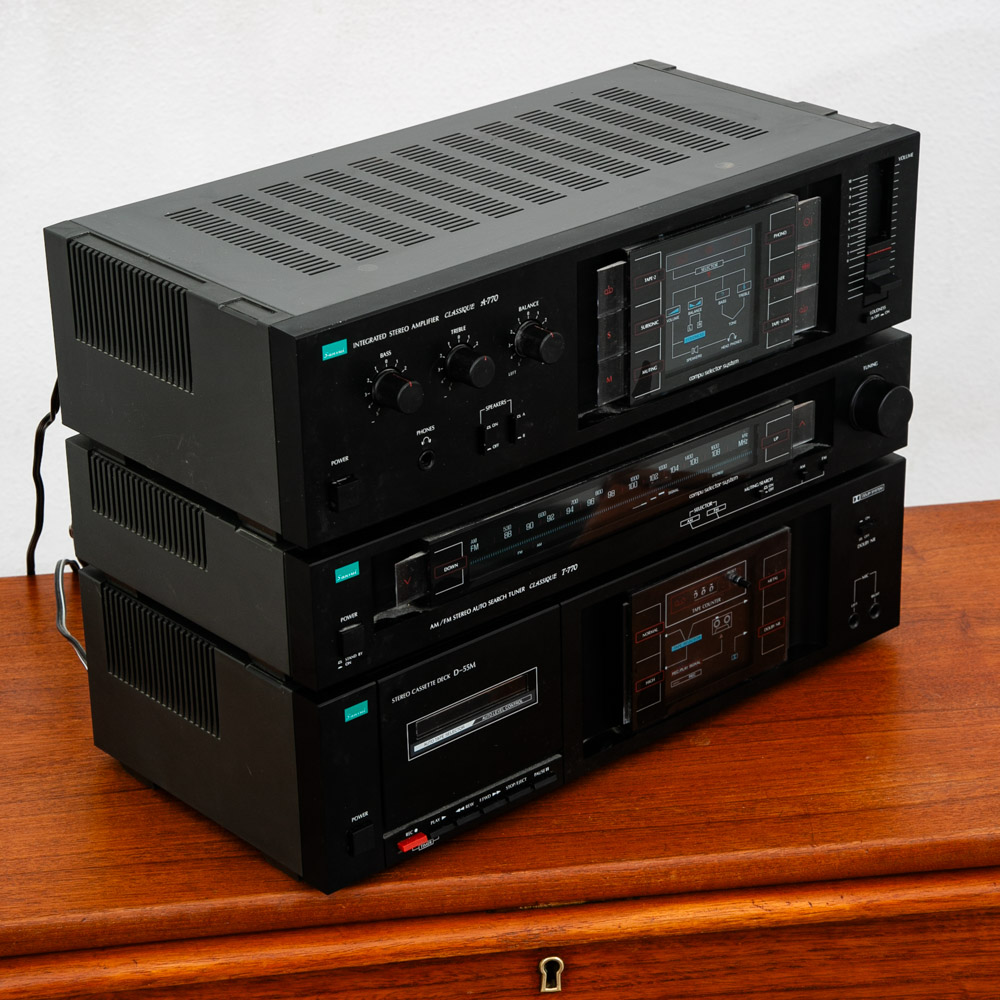 Vintage Sansui Set A-770 Integrated Amplifier, Tuner, Casette Black 3 Pc 770 - Image 3