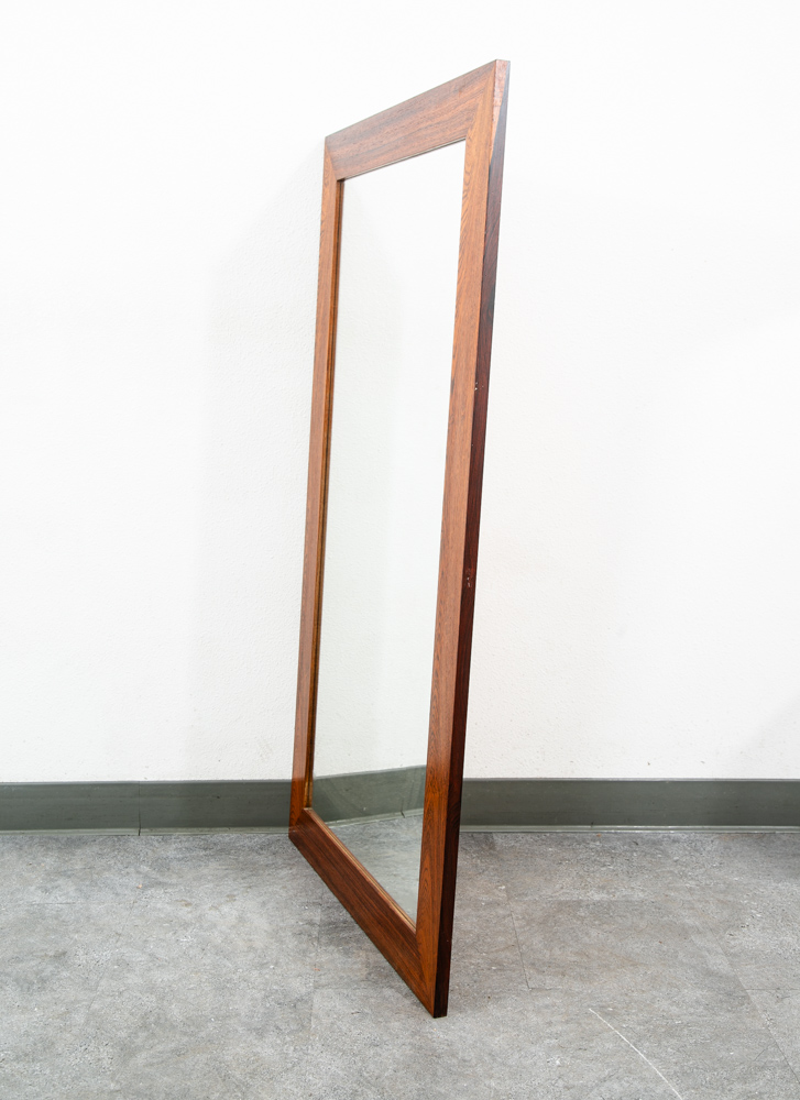Mid Century Danish Modern Mirror Wall Hanging Bathroom Rectangle Solid Rosewood - Image 12