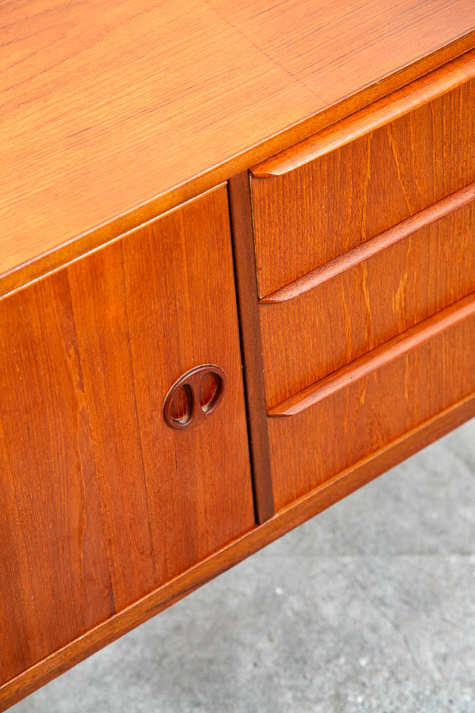 Mid Century Danish Modern End Table Side Entryway Teak 3 Drawers Wood Cabinet - Image 10