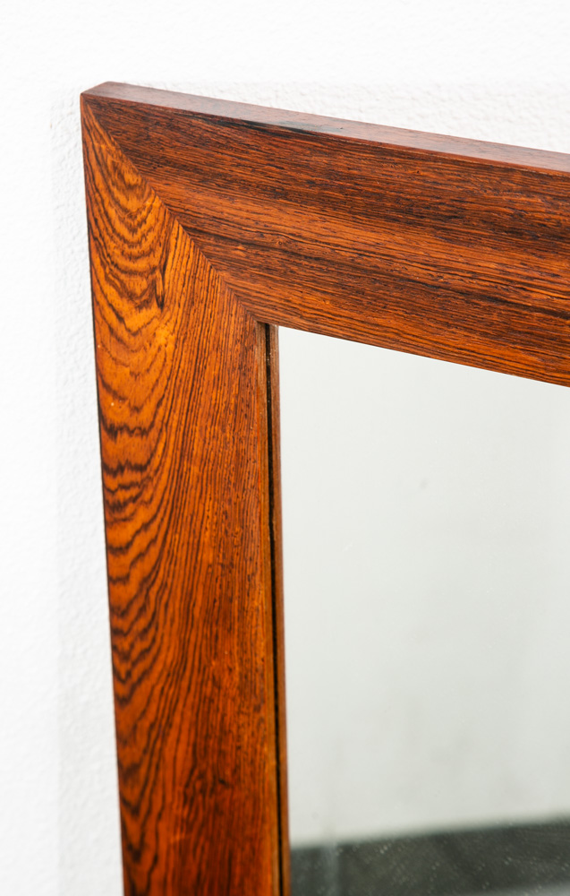 Mid Century Danish Modern Mirror Wall Hanging Bathroom Rectangle Solid Rosewood - Image 11