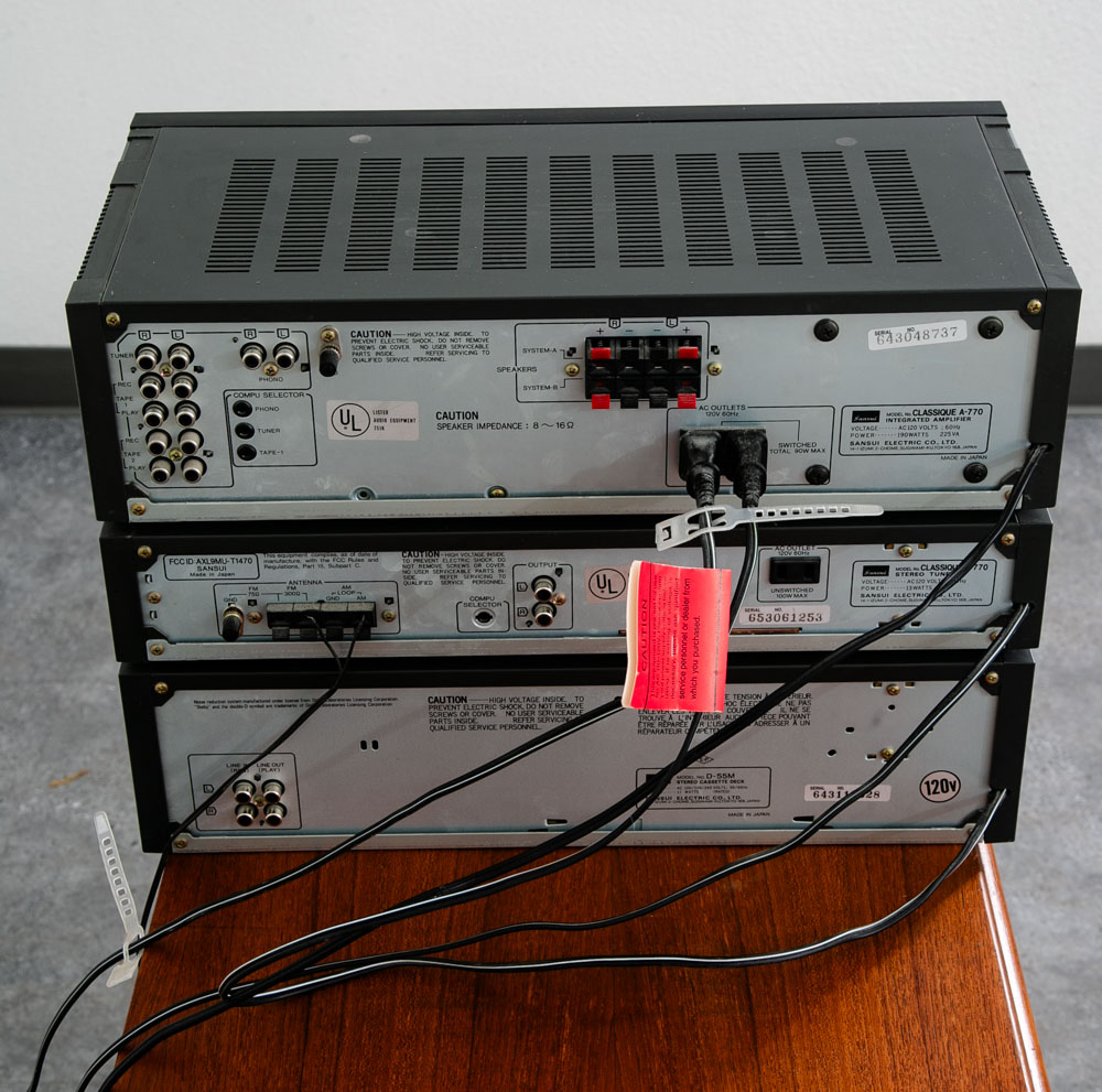 Vintage Sansui Set A-770 Integrated Amplifier, Tuner, Casette Black 3 Pc 770 - Image 4