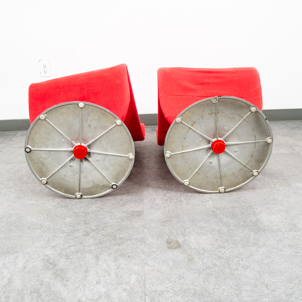 Mid Century Modern Dining Chairs 4 Red Vernon Panton 1-2-3 System Fritz Hansen - Image 6