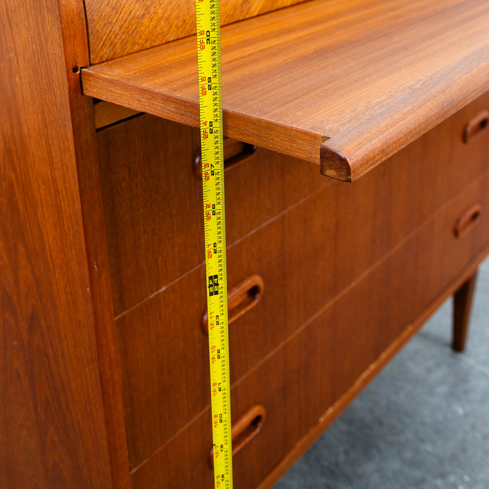 Mid Century Danish Modern Desk Rolltop Secretary Teak Wood Denmark Vintage Legs - Image 10