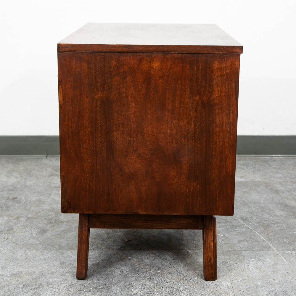 Mid Century Modern Nightstand End Side Table Walnut 2 Drawers Cabinet Mcm - Image 7