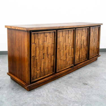 Mid Century Modern Credenza Dresser Cabinet Oak Brutalist 8 Drawer Wood MCM