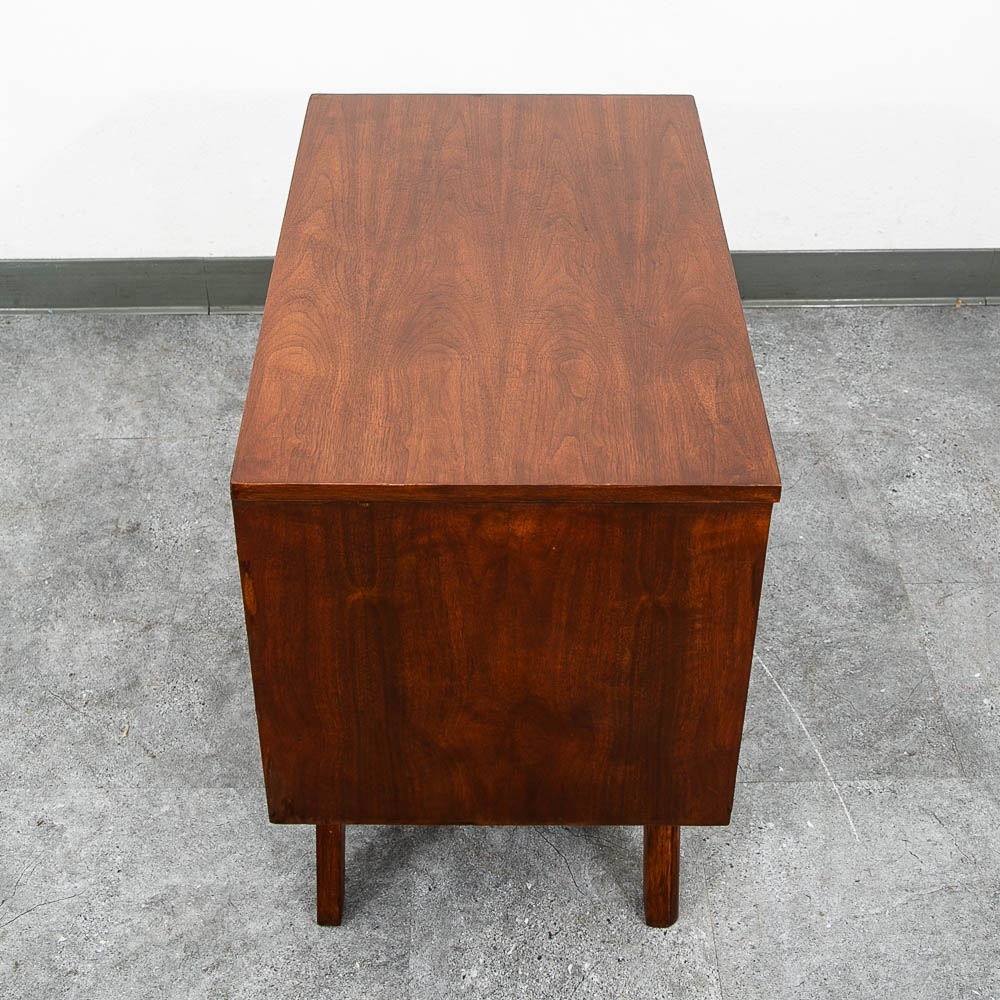 Mid Century Modern Nightstand End Side Table Walnut 2 Drawers Cabinet Mcm - Image 8