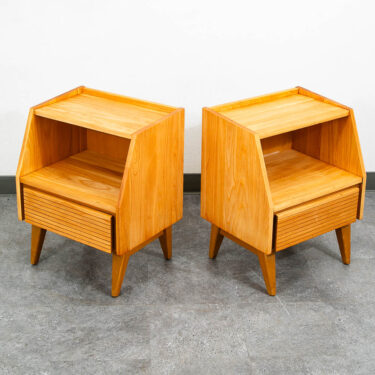 Mid Century Modern Nightstands Solid Oak Dillingham Drawers End Tables MCM