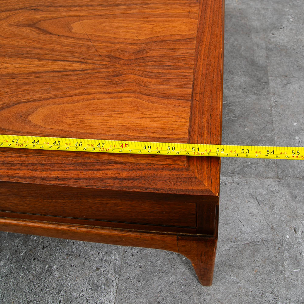 Mid Century Modern Coffee table Lane One Drawer Storage Walnut Door Restored - Image 11