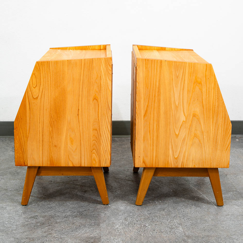 Mid Century Modern Nightstands Solid Oak Dillingham Drawers End Tables MCM - Image 3